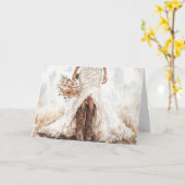 Wilde en sierlijke bruid in laarzen en kant kaart (Gele Bloem)