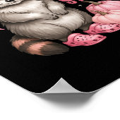 Wilde en sterke wasbeer roze lint moed poster (Hoek)