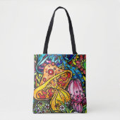Wilde en trippy paddentuin tote bag (Voorkant)