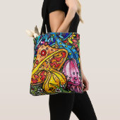 Wilde en trippy paddentuin tote bag (Dichtbij)