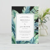 Wilde en tropische bladeren Exotisch Blad Donker Kaart (Staand voorkant)