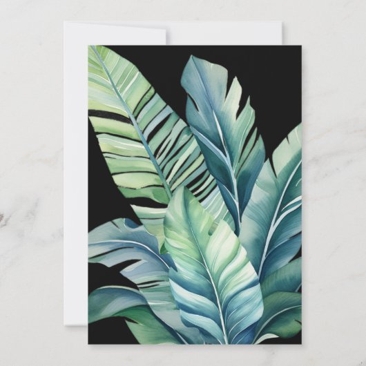 Wilde en tropische bladeren Exotisch Blad Donker Kaart (Achterkant)