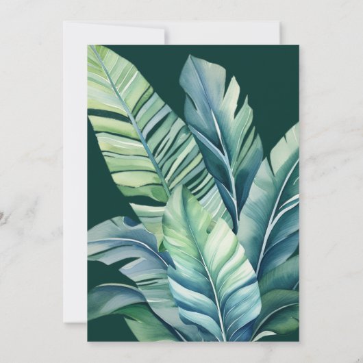 Wilde en tropische bladeren Exotisch Bladgroen Kaart (Achterkant)