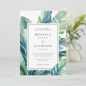 Wilde en tropische bladeren Exotisch gebladerte Kaart (Staand voorkant)