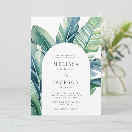 Wilde en tropische bladeren Exotische gebladerte b Kaart (Staand voorkant)