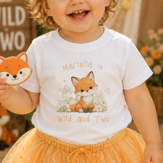 Wilde en Two Aangepaste naam 2e verjaardag Baby T-
