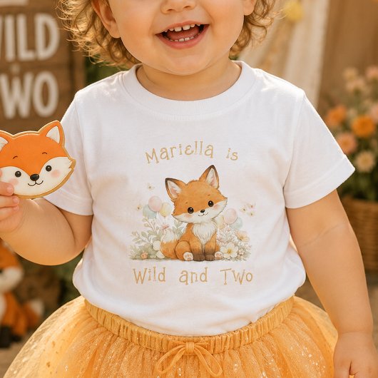 Wilde en Two Aangepaste naam 2e verjaardag Baby T-