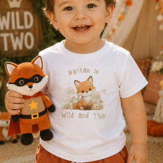 Wilde en Two Aangepaste Naam 2e Verjaardag Baby T-