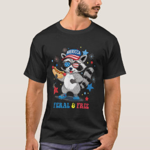 Wilde en Vrij 4 juli Grappige Patriottische Wasbee T-shirt