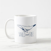 Wilde en Vrij walvisvaarde Mariene Blauwe Zeestuin Koffiemok (Links)