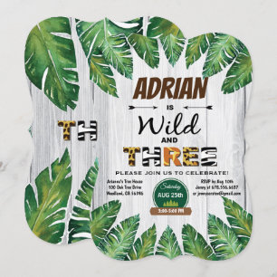 Wilde en Vrije 3de verjaardag uitnodiging. Jongen  Kaart