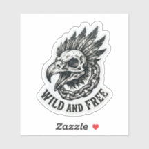 Wilde en Vrije Adelaarschedel Ketting Sticker