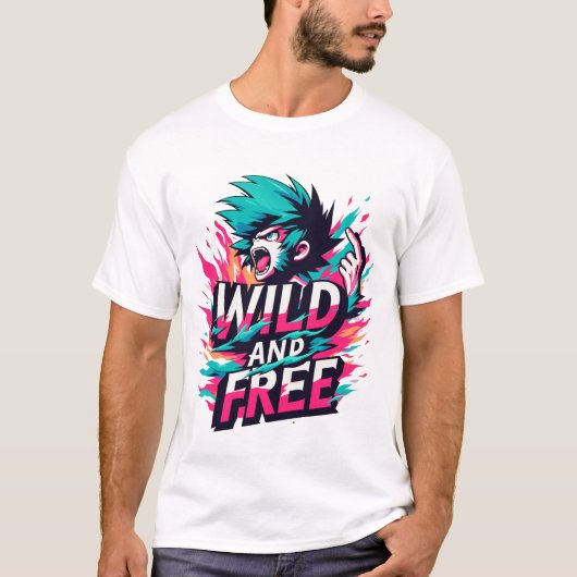 Wilde en vrije anime t-shirt (Voorkant)