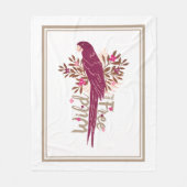 Wilde en vrije Ara Parrot Tropische Bladeren Fleece Deken (Voorkant)