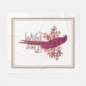 Wilde en vrije Ara Parrot Tropische Bladeren Fleece Deken (Voorkant (Horizontaal))