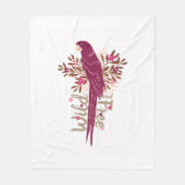 Wilde en vrije Ara Parrot Tropische Bladeren Fleece Deken (Voorkant)