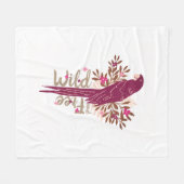 Wilde en vrije Ara Parrot Tropische Bladeren Fleece Deken (Voorkant (Horizontaal))