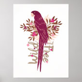 Wilde en vrije Ara Parrot Tropische Bladeren Poster (Voorkant)
