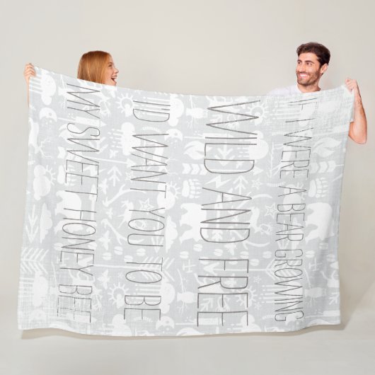 Wilde en vrije Beer in de baard Fleece Deken (In situ)