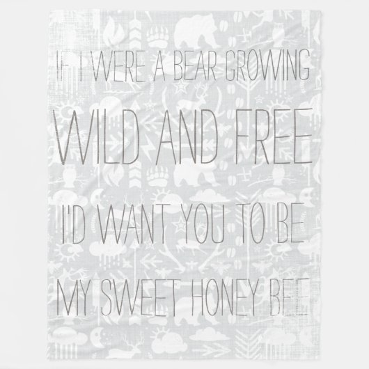 Wilde en vrije Beer in de baard Fleece Deken (Voorkant)