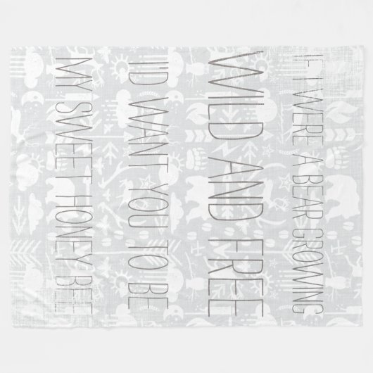 Wilde en vrije Beer in de baard Fleece Deken (Voorkant (Horizontaal))