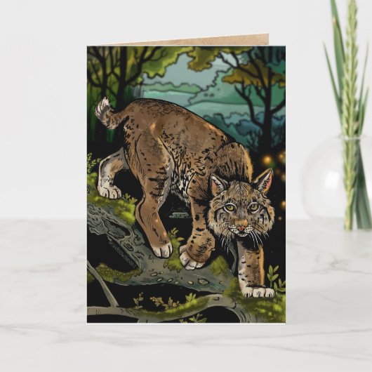 Wilde en Vrije Bobcat Kaart (Voorkant)