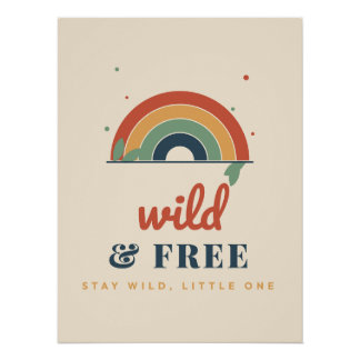 Wilde En Vrije Boho Regenboog Kinderkamer Muur Perfect Poster