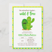 Wilde en Vrije Cactus Familie Modern Geel Groen Kaart (Voorkant)