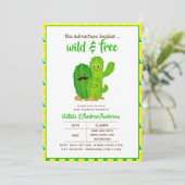 Wilde en Vrije Cactus Familie Modern Geel Groen Kaart (Staand voorkant)