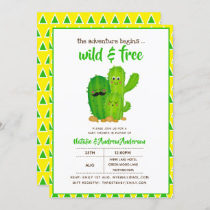 Wilde en Vrije Cactus Familie Modern Yellow Green Kaart