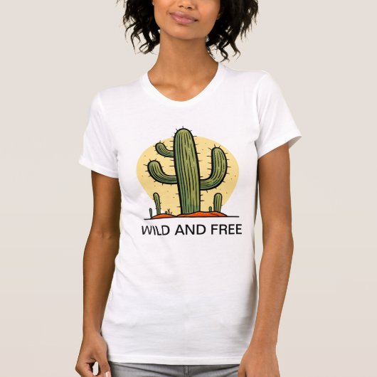 Wilde en vrije cactus succulent in warme tinten t-shirt (Voorkant)