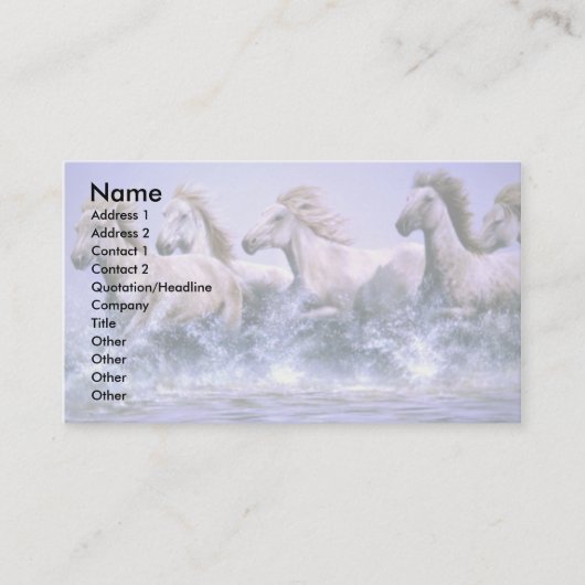 Wilde en vrije Camargue Paarden Visitekaartje (Voorkant)