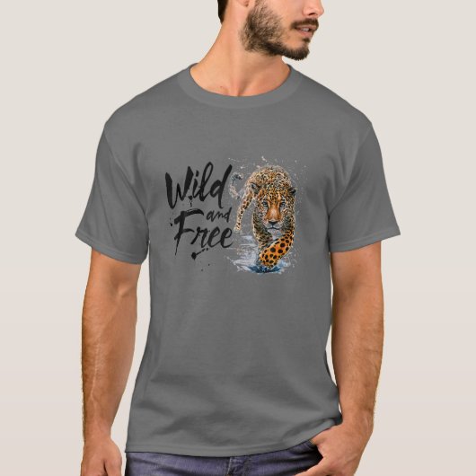 Wilde en vrije Cheetah Lifestyle Design T-shirt (Voorkant)