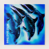 Wilde en vrije dolfijnenkunst legpuzzel (Horizontaal)