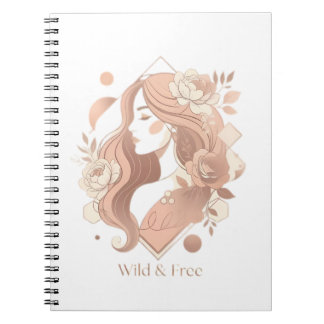 Wilde en Vrije Esthetische Boho Lijn Kunst Vrouwen Notitieboek