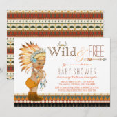 Wilde en vrije etnische jongens Tribal Boho Baby s Kaart (Voorkant / Achterkant)