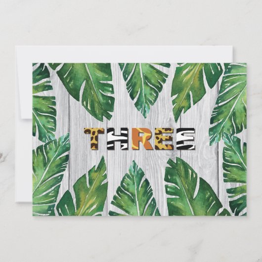 Wilde en vrije fotouitnodiging voor 3e verjaardag kaart (Achterkant)