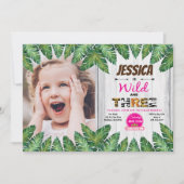 Wilde en vrije fotouitnodiging voor 3e verjaardag kaart (Voorkant)