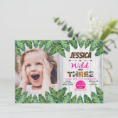 Wilde en vrije fotouitnodiging voor 3e verjaardag kaart (Staand voorkant)