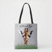 Wilde en vrije Giraffe Canvas tas (Voorkant)