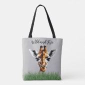 Wilde en vrije Giraffe Canvas tas (Achterkant)