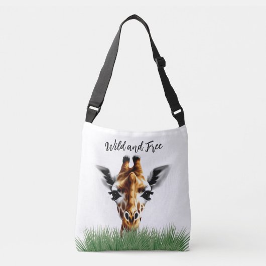 Wilde en vrije Giraffe Crossbody Tas (Voorkant)