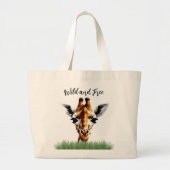 Wilde en vrije Giraffe Grote Tote Bag (Voorkant)