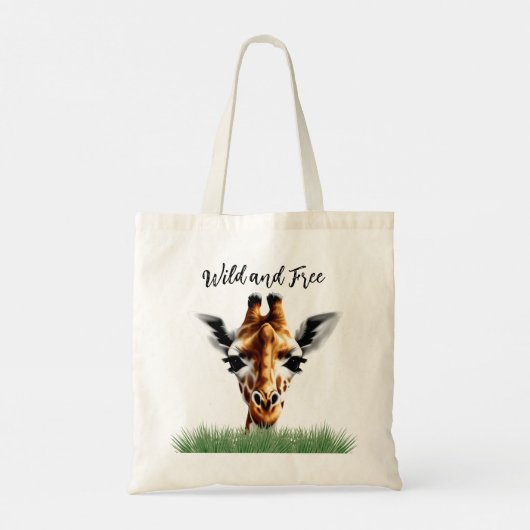 Wilde en vrije Giraffe Tote Bag (Achterkant)