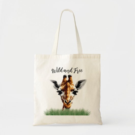 Wilde en vrije Giraffe Tote Bag (Voorkant)