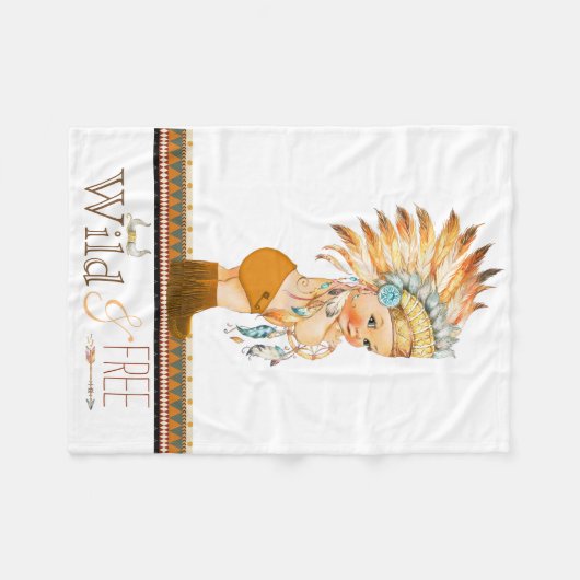 Wilde en vrije jongens tribal Baby Fleece Deken (Voorkant (Horizontaal))