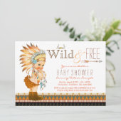 Wilde en vrije meisjes Boho Tribal Baby shower Kaart (Staand voorkant)