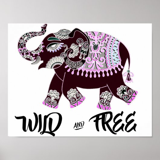 Wilde en vrije olifant poster (Voorkant)