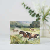 Wilde en vrije paarden Briefkaart (Staand voorkant)
