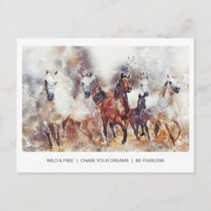 Wilde en vrije paarden briefkaart